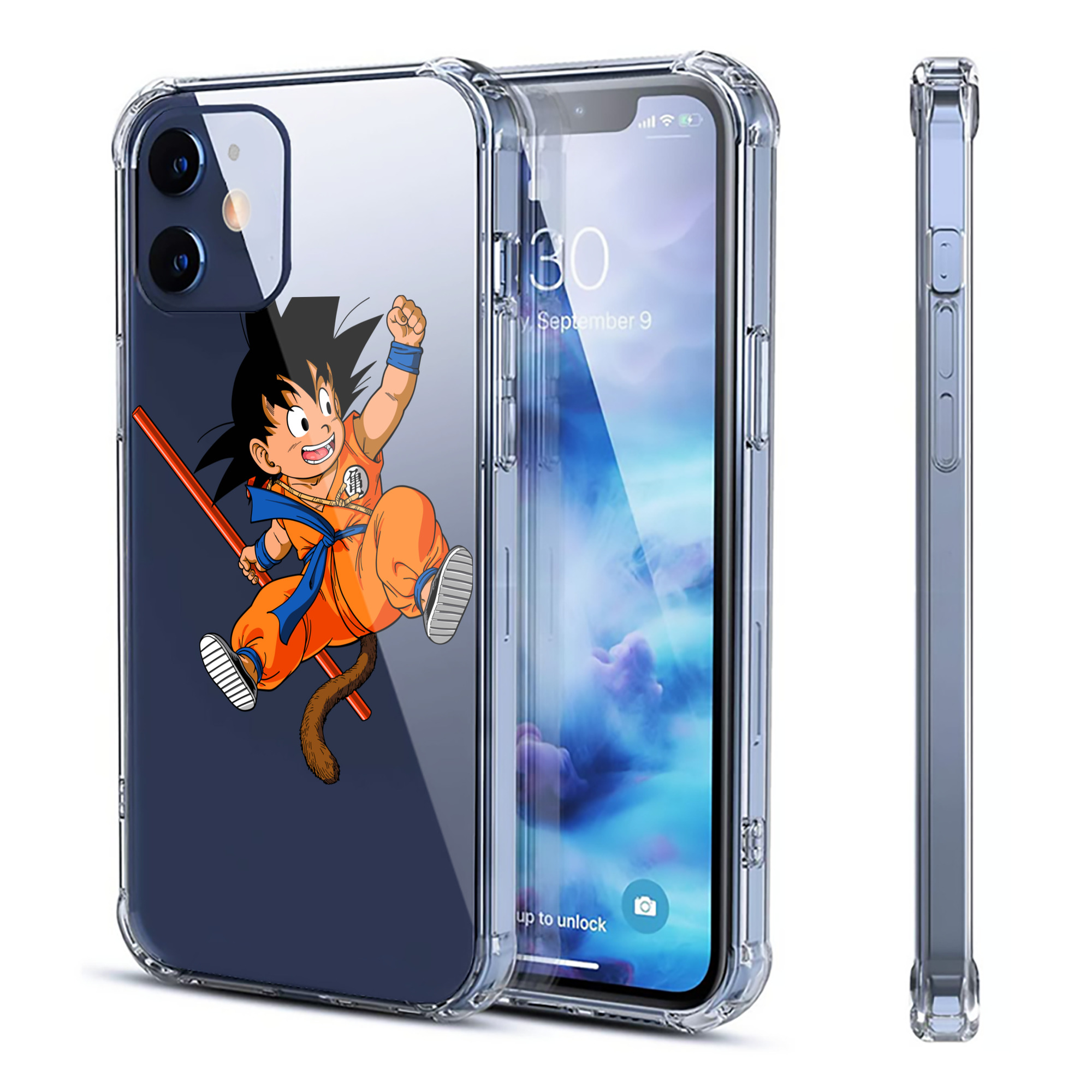 （画像用） ドラゴンボール 孫悟空（そん ごくう）Son Goku カカロット DRAGON BALL Kakarotto 【iPhone 12シリーズ対応】透明スマホケース（クリアソフトケース）